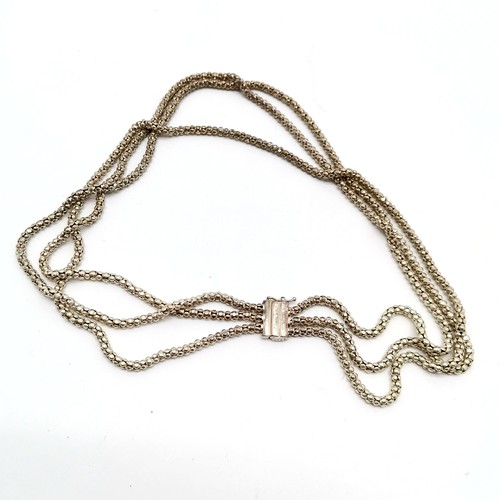 861 - 4 x silver necklaces inc Milor triple strand, etc - longest 62cm & weight (4) 60g