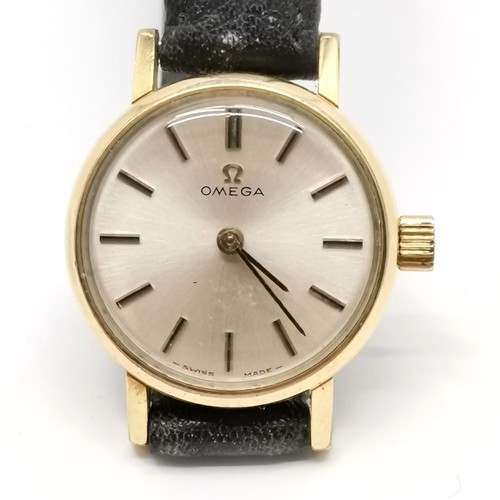 884 - Ladies Omega manual wind wristwatch in a 20mm gold plated case with #620 movement & running at time ... 