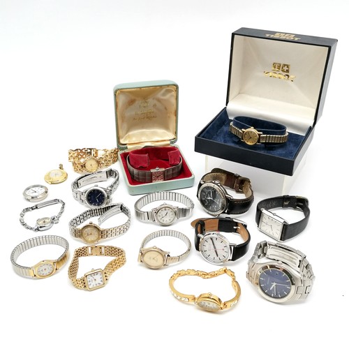 892 - Qty of watches inc Seiko quartz, Tissot (in box), Timex, Citizen eco-drive etc - for spares / repair... 