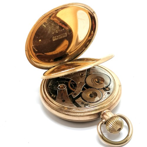 893 - Antique Waltham gold plated mechanical wind pocket watch - 48mm Dennison case ~ running at time of l... 