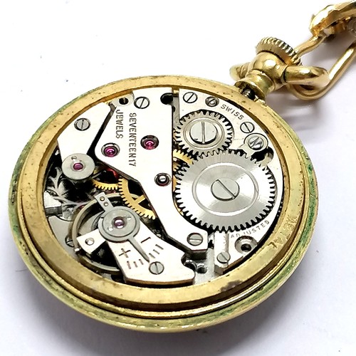 896 - 18ct hallmarked gold Montreux manual wind fob watch with enamel diamond & pearl set brooch / suspend... 