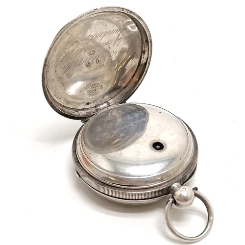 910 - Antique Waltham silver cased pocket watch - 50mm & for spares / repairs