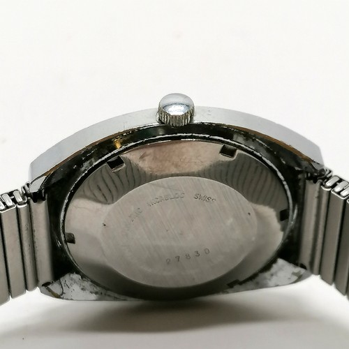 911 - Jaquet Droz stainless steel automatic gents wristwatch (34mm case) on a stretchy strap - running at ... 