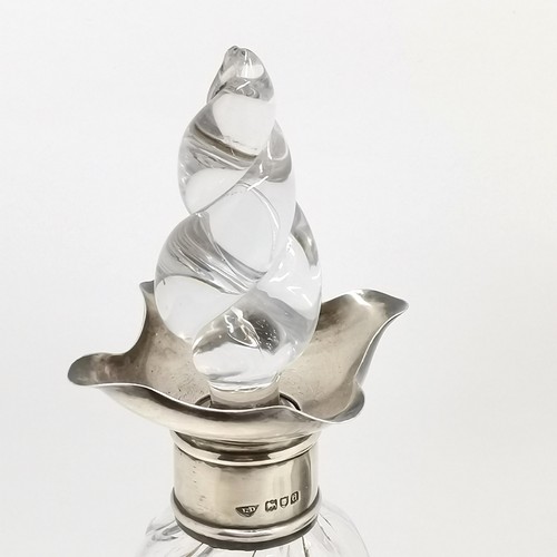 928 - 1899 silver impressive twist decanter by James Dudley (total height 44.5cm & stopper a/f) t/w 2 anti... 