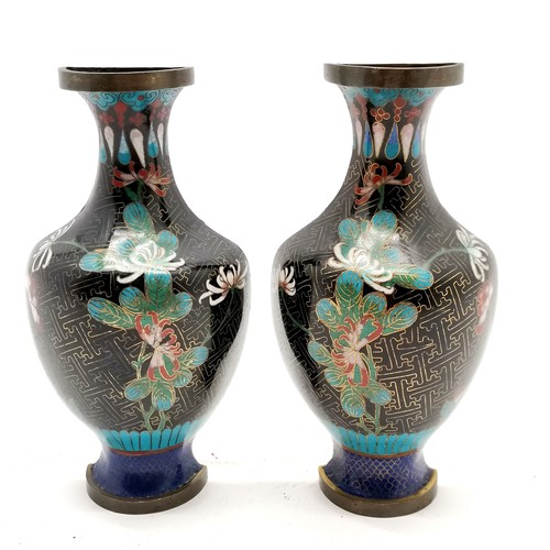 38 - Oriental Chinese unusual antique wall pockets in the form of half cloisonne vases - 16.5cm tall ~ 1 ... 