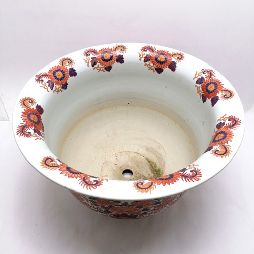 48 - Large Oriental Imari jardiniere with 6 character marks to base - 48cm diameter x 33cm high ~ signs o... 