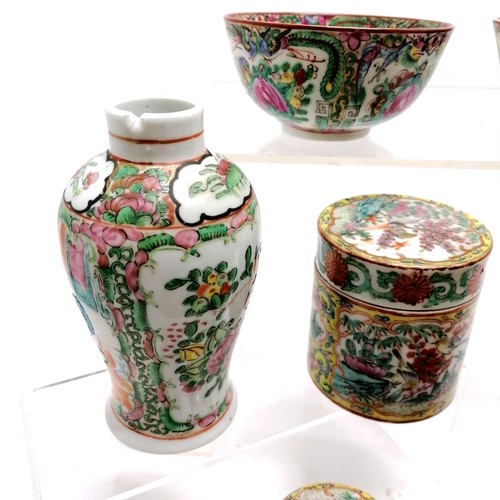 56 - Qty of Cantonese Chinese ceramics inc lidded boxes, vases, bowls etc ~ mostly a/f