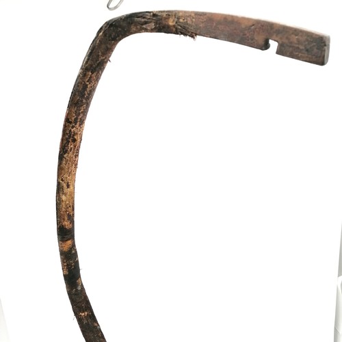 106 - Manchurian Chinese 18th century recurve bow mounted on a black stand, has part of the import seal re... 