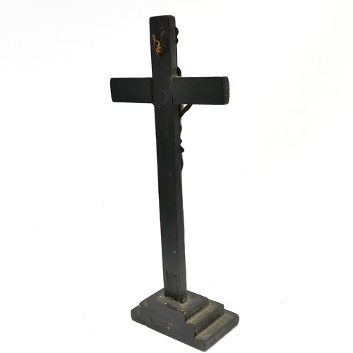 128 - Antique corpus christi with ebonised wood - 26cm high