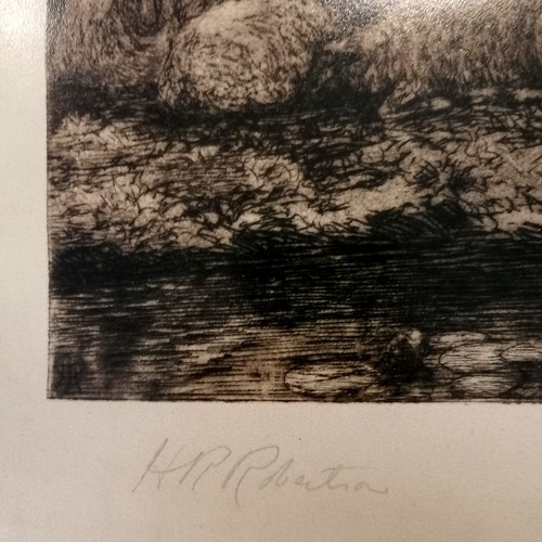 135 - Henry Robert Robertson (1839-1921) antique signed etching 'The sleeping shepherd' - frame 55cm x 71c... 