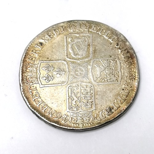 155 - 1746 George II crown coin (with Lima below bust) t/w 1826 George IV shilling coin