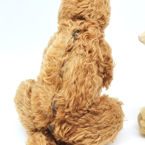 202 - Vintage novelty squirrel mohair pyjama case with original lightning zip - 39cm tall t/w jointed bunn... 