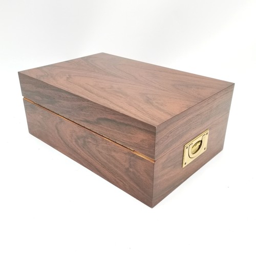 239 - Davidoff hardwood humidor box with brass carry handles and with original fittings - 35cm x 23cm x 14... 