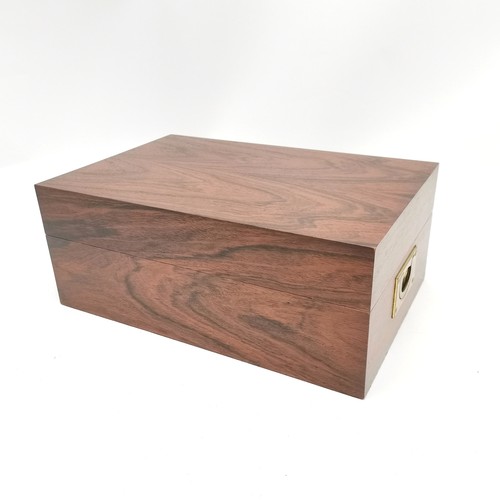 239 - Davidoff hardwood humidor box with brass carry handles and with original fittings - 35cm x 23cm x 14... 