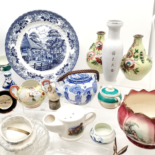 247 - Quantity of ceramics inc Villeroy & Boch oval platter (30cm), owl & hare figures etc