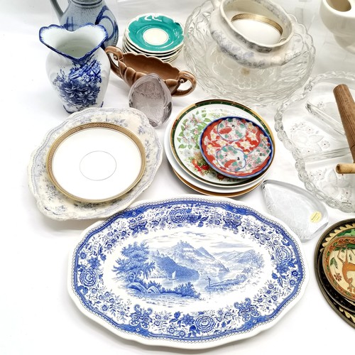 247 - Quantity of ceramics inc Villeroy & Boch oval platter (30cm), owl & hare figures etc