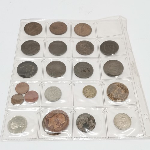 251 - Qty of coins - 2 albums (inc GB £5 & silver) t/w tins of GB ½d's