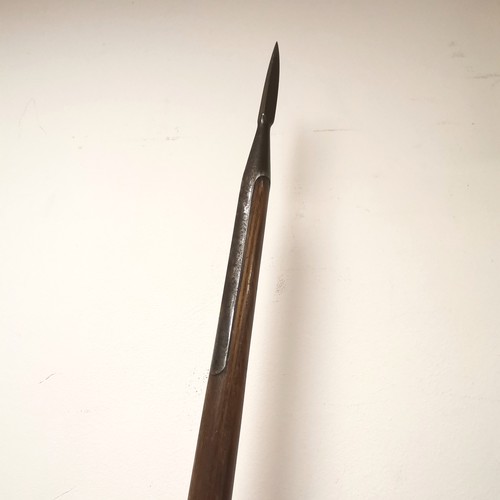 269 - Antique English naval boarding pike with oak shaft and steel ends - 230cm long