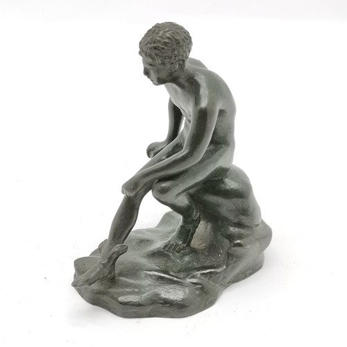 270 - Antique grand tour bronze of seated Mercury - 11cm high