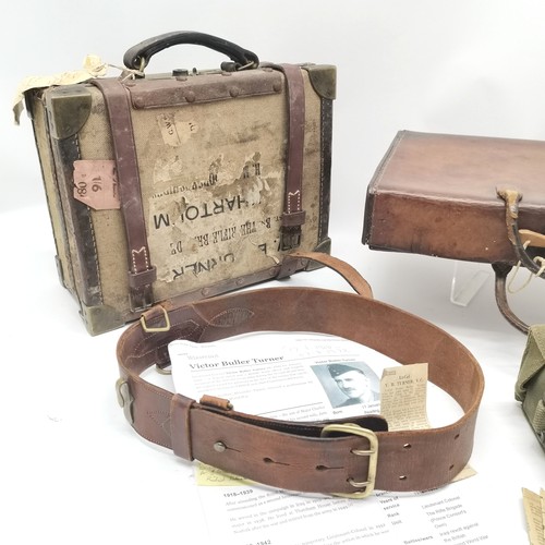 289 - Lt-Col Victor Buller Turner VC (17 January 1900–72) leather & canvas cartridge case with brass fitti... 