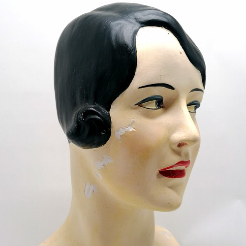 312 - Vintage plaster fashion 1920's/30's style bust - 56cm high and has some losses / marks