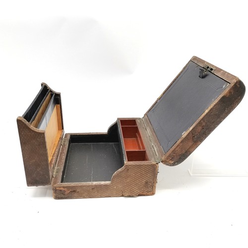 326 - 2 x antique boxes (parquetry lid 30cm x 22cm x 10cm) - both a/f t/w ebony dressing table items