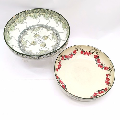 338 - 2 x antique Royal Doulton large bowls - Kelmscot (38cm diameter & has chips to rim)