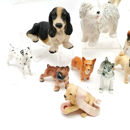 341 - Qty of ceramic dogs inc 3 x Beswick etc - Beswick dalmation 8.5cm and has tail a/f