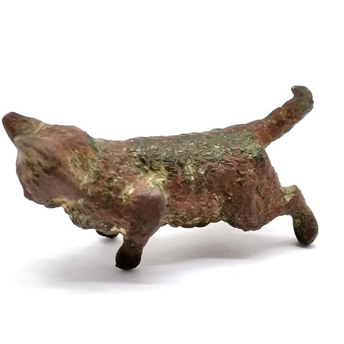 350 - Antique Austrian cold painted bronze study of a cat - 3.5cm tall and has losses to the paint