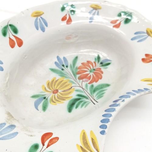 388 - Continental barbers bowl with floral decoration - 28cm across x 20cm deep ~ slight loss to footrim