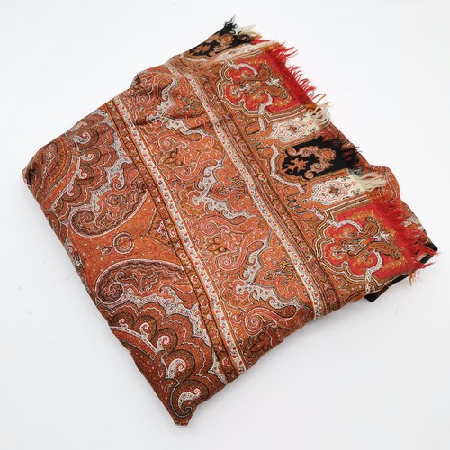 392 - Antique kashmir paisley shawl - 328cm square ~ in overall good bright condition