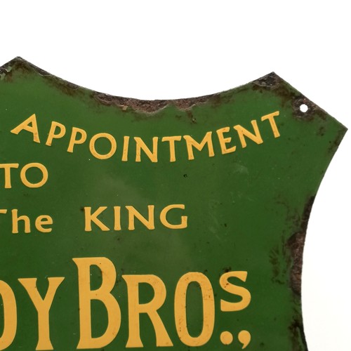 395 - Vintage enamel sign for Hardy Bros angling specialists - 44cm x 45cm high ~ some losses