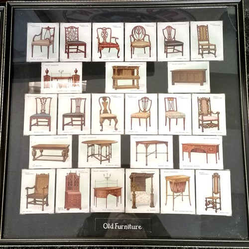 419 - 2 x framed cigarette card sets - Wills 'Old furniture (1st series)' & Cavanders 'Ancient chinese' t/... 