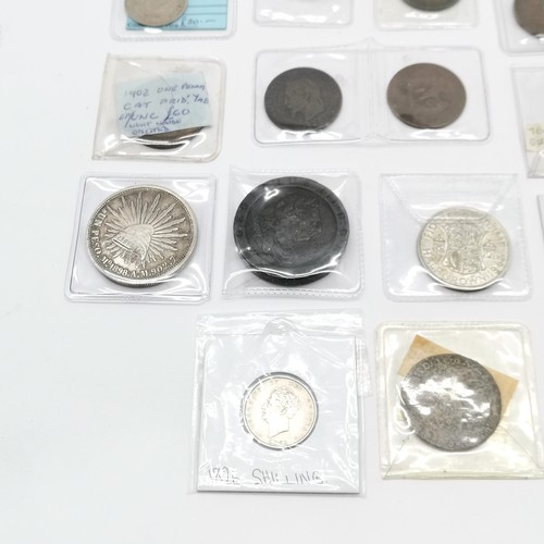 432 - 26 x UK / World coins inc Roman, gun money, silver, cartwheel 2d etc