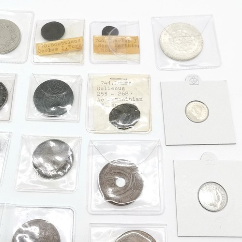 432 - 26 x UK / World coins inc Roman, gun money, silver, cartwheel 2d etc