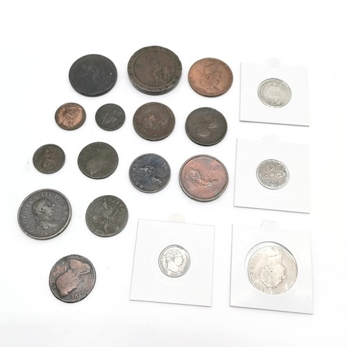 436 - 18 x George II to IV collection of coins inc 4 x silver