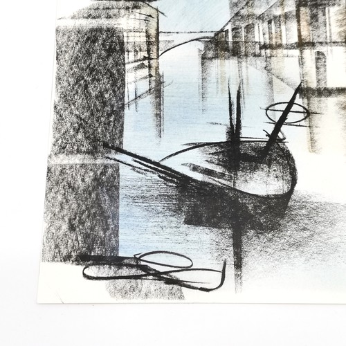 445 - Original signed drawing of a Italian Venice (?) scene - 25cm x 35cm