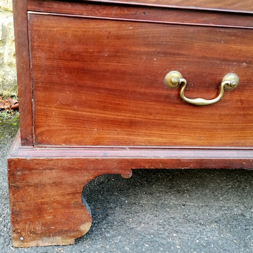 463 - Antique flame mahogany linen press on bracket feet with brass swan neck handles - 122cm x 59cm x 200... 