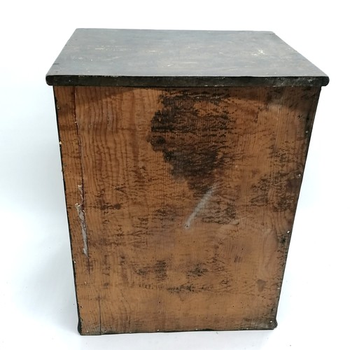 468 - Antique stained beech table cabinet / collectors drawers (20) - 48cm high x 36cm across x 28cm deep ... 