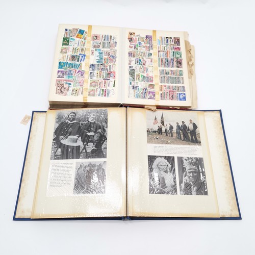 473 - USA collection / display in photo album inc Native American Indian postcards t/w stamp stockbook (in... 