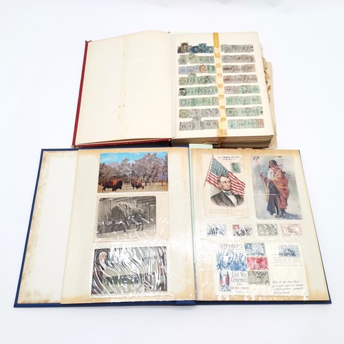 473 - USA collection / display in photo album inc Native American Indian postcards t/w stamp stockbook (in... 