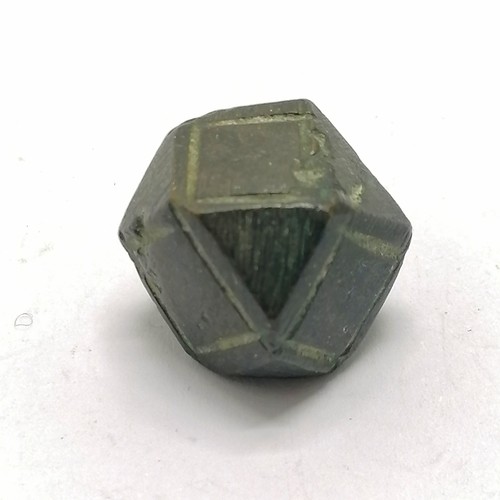 488 - Antique / antiquity bronze weight in the form of a cuboctahedron (14 faces = 6 squares & 8 triangles... 