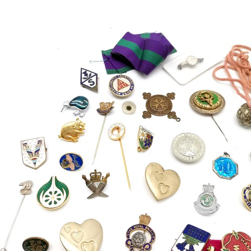 489 - Qty of badges etc inc military, Hampshire Home Help (x2), Vermin club, RAF parachute training school... 