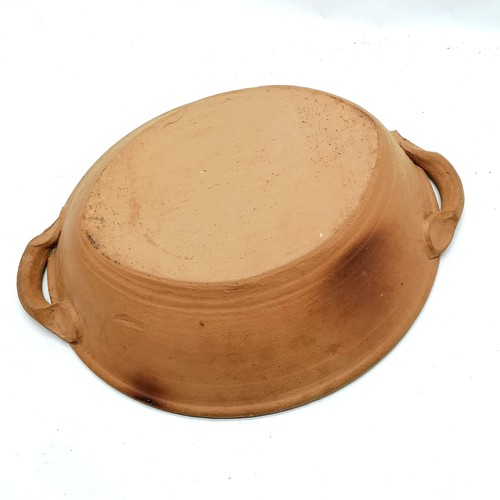 501 - Clive Bowen (b.1943) large studio pottery slipware bowl - 50cm x 40cm & no obvious damage