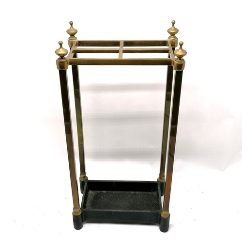 526 - Cast iron and brass stick/umbrella stand 28cm x 17cm x 58cm high - in good used condition