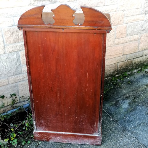 541 - Antique rosewood music cabinet with inlaid detail & fitted interior comprising 4 shelves over 3 shap... 