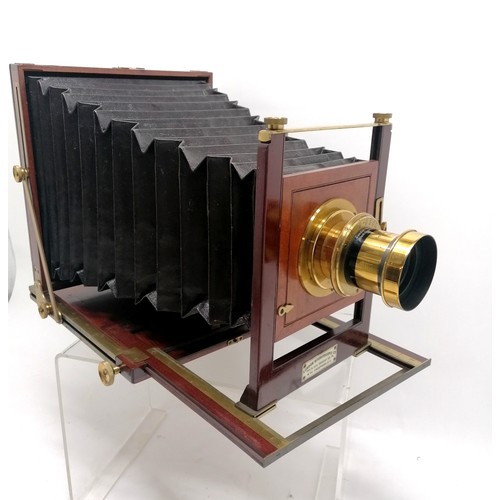 295 - Antique mahogany & brass plate camera by London Stereoscopic & Photographic Co (Regent St / Cheapsid... 