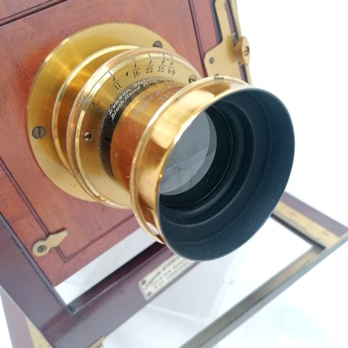 295 - Antique mahogany & brass plate camera by London Stereoscopic & Photographic Co (Regent St / Cheapsid... 