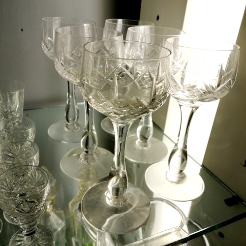 120A - Large quantity of mostly antique glassware including cake stands, 4 acid etched with courting couple... 