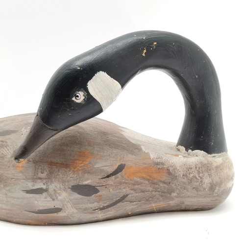 1 - Carved & painted wooden decoy Canada Goose - 46cm long x 20.5cm high